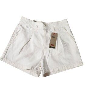 Womens Levi’s Mom Cotton Shorts Size 32 White High Rise A-Line Relaxed (CJ8)
